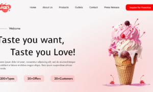 UI Design – Ice Cream Home Page (Figma/PDF)