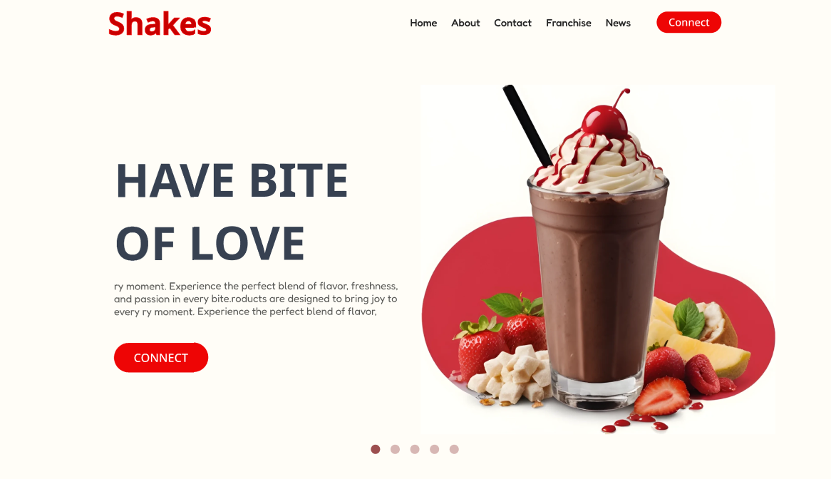 Milkshake Landing Page UI – Figma + PDF