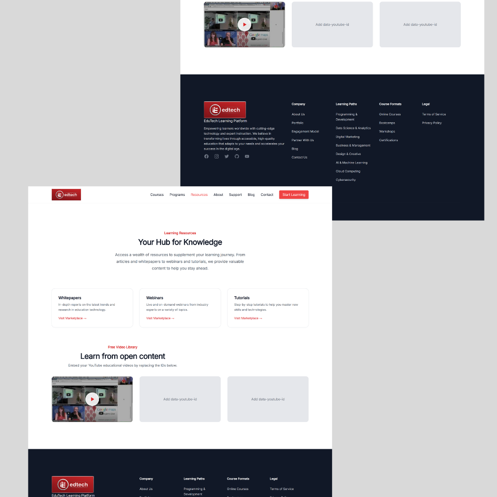 edtech website preview