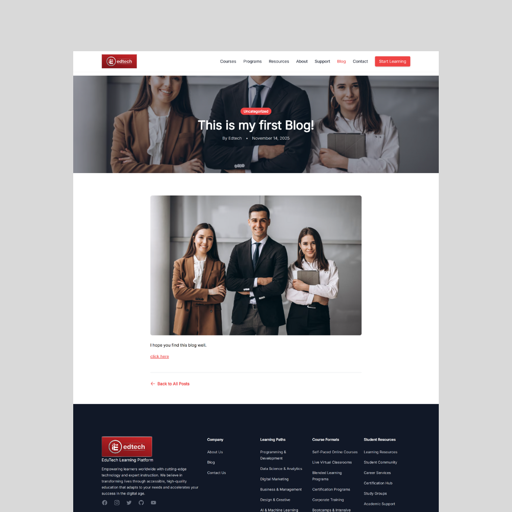 edtech website preview