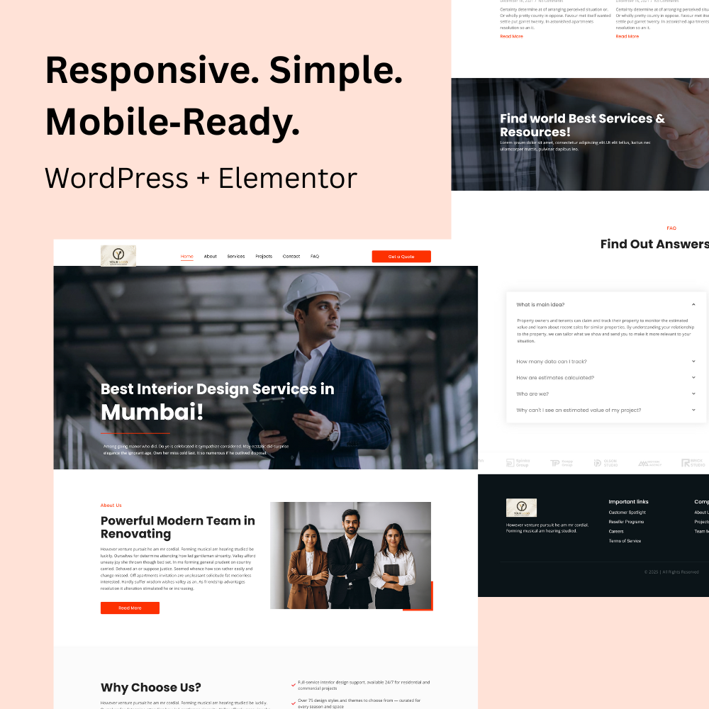 Interior Design Website – Wordpress + Elementor