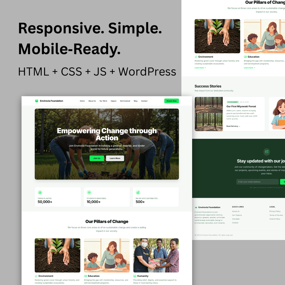 NGO WordPress Website – Static + Blog