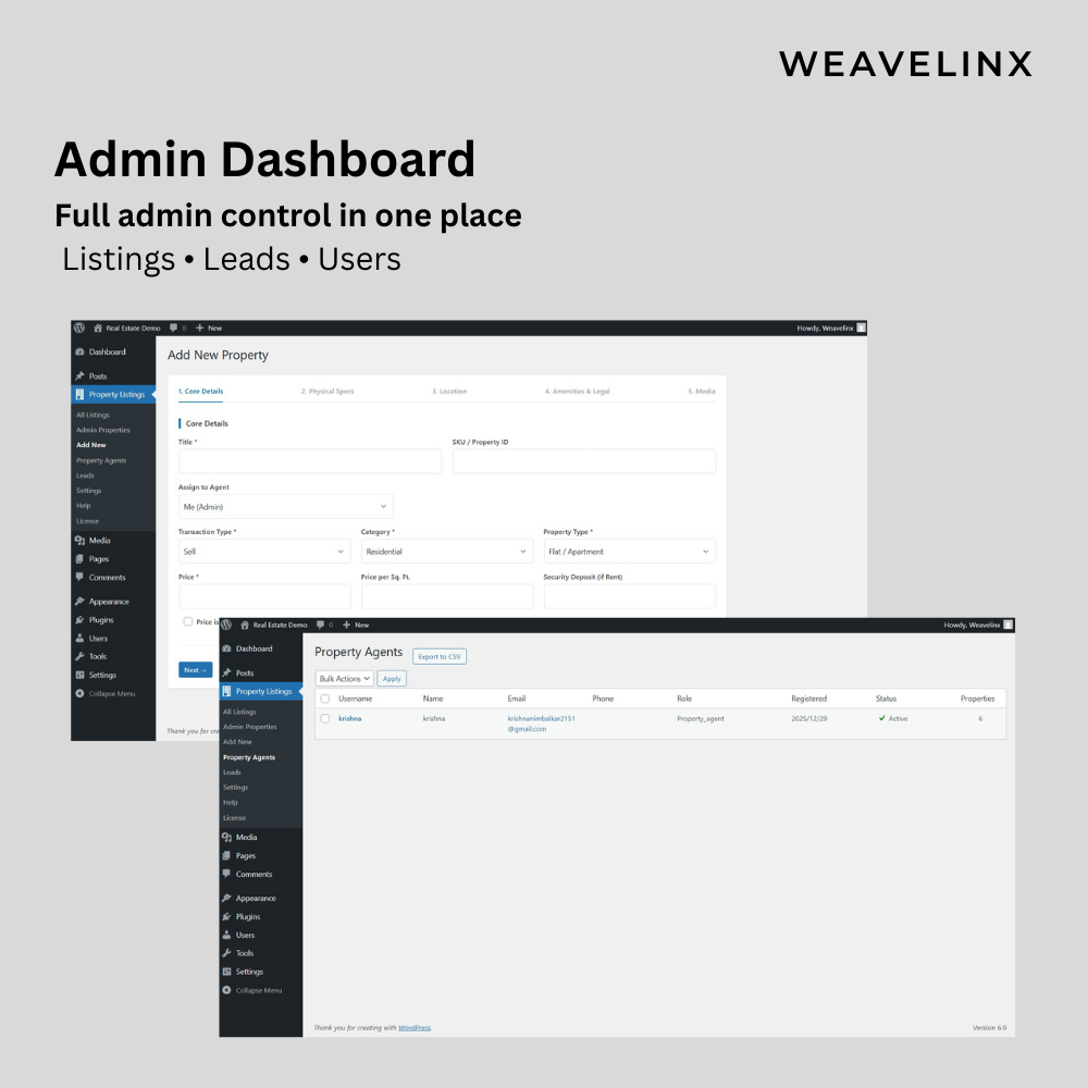 weavelinx property listing plugin preview 6